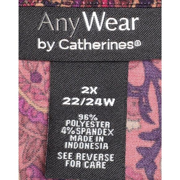 New Catherines Any Wear Womens Size 2x 22/24W Open Cardigan Paisely Long Sleeve - Picture 3 of 5